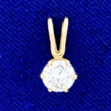 2/3ct Solitaire Diamond Pendant In 14k Yellow Gold