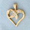 Diamond Heart Pendant In 10k Yellow Gold