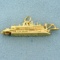 Mississippi Queen Steamboat Charm In 14k Yellow Gold