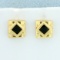 Vintage Onyx Earrings In 14k Yellow Gold