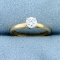 1/3ct Solitaire Diamond Engagement Ring In 14k Yellow And White Gold