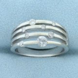 1/2ct Tw Diamond Multi-band Ring In 10k White Gold
