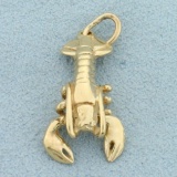 Mechanical Lobster Charm Or Pendant In 14k Yellow Gold