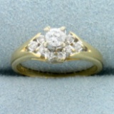 Vintage 1/3ct Tw Diamond Ring In 14k Yellow Gold