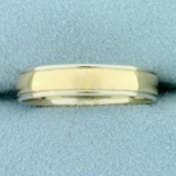 Mens 5mm Two Tone Wedding Band Ring In 14k Yellow And White Gold