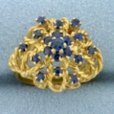 Vintage High Quality Natural Sapphire Ring In 18k Yellow Gold