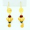 Ruby And Emerald Dangle Earrings In 21k Yellow Gold
