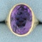 Vintage 8ct Amethyst Solitaire Ring In 14k Yellow Gold