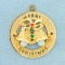 Merry Christmas Bells Pendant In 14k Yellow Gold