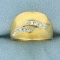 Wave Design Diamond Ring In 18k Yellow And White Gold