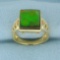 Ammolite Solitaire Ring In 14k Yellow Gold