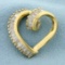 1ct Tw Baguette Diamond Heart Pendant In 14k Yellow Gold