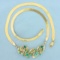 Italian Made 3ct Tw Natural Emerald Necklace In 14k Yellow Gold