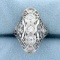 Antique 1/2ct Tw Old European Cut Diamond Ring In 14k White Gold