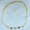 5ct Tw Lab Emerald, Lab Ruby, And Peridot Necklace In 14k Yellow Gold