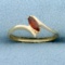 Vintage Garnet Bypass Style Ring In 14k Yellow Gold