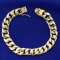 Men's Heavy Curb Link Bracelet In 14k Yellow Gold