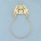 Diamond Cut Flower Design Charm Pendant In 14k Yellow Gold