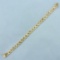 Diamond Cut Horseshoe Link Bracelet In 14k Yellow Gold