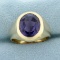 5ct Color Changing Lab Sapphire Ring In 10k Yellow Gold