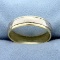 Men's Two Tone Wedding Band Ring In 14k White And Yellow Gold