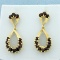 Vintage Garnet Dangle Earrings In 18k Yellow Gold