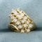 Vintage 1ct Tw Diamond 3 Row Ring In 14k Yellow Gold