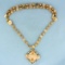 Antique Victorian Era Pearl Flower Design Necklace In 14k Rose Gold