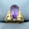 3ct Amethyst Solitaire Ring In 14k Yellow Gold