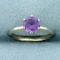 3/4ct Lab Purple Sapphire Solitaire Ring In 10k White Gold