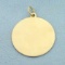 Engravable Circle Pendant In 14k Yellow Gold