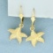 Diamond Cut Starfish Dangle Earrings In 14k Yellow Gold
