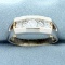 Mens 1ct Tw 5 Stone Diamond Ring In 14k White And Yellow Gold