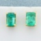 1 1/2ct Tw Natural Emerald Stud Earrings In 14k Yellow Gold