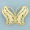 Diamond Cut Butterfly Pendant Or Slide In 14k Yellow Gold