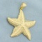 Diamond Cut Starfish Pendant In 14k Yellow Gold