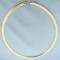 Italian Made 18 Inch Omega Necklace In 14k Yellow Gold