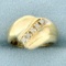 Diamond Line Design Ring In 10k Yellow Gold