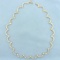 1ct Tw Diamond Half Hoop Link Necklace In 14k Yellow And White Gold