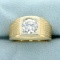 Mens 2ct Cz Solitaire Ring In 14k Yellow Gold