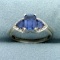 1.5ct Tw Lab Sapphire And Diamond Ring In 10k White Gold