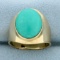 10ct Persian Turquoise Solitaire Ring In 14k Yellow Gold With Rose Undertones