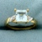 1.5ct Aquamarine And Diamond Ring In 10k Yellow Gold
