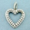 Diamond Heart Pendant In 18k White Gold