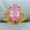 3.75ct Pink Sapphire Solitaire Ring In 10k Yellow Gold