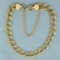 Double Cable Link Chain Charm Bracelet In 10k Yellow Gold