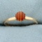 Carnelian Solitaire Ring In 14k Yellow Gold