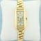 Vintage Manual Wind Longines Wrist Watch With Solid 14k Yellow Gold Case