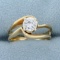 Unique Designer Diamond Solitaire .80 Ct Engagement Ring In 14k Yellow Gold