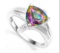 1.7ct Mystic Topaz & Diamond Ring In Sterling Silver